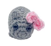 Chaies Sad Hamster Plush Toy, Sad Hamster Plush Keychain, Sad and Soft Cuddly Bowtie Hamster Toy | Handmade Hamster Keychain Toys, Crochet Detail,