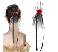 Chaies Skeleton Hand Headband, Gothic Flowers Headpiece, Gothic Halloween Skeleton Headpiece, Skeleton Hand Hairpin Headband, Women's Masquerade Hairpin for Cosplay
