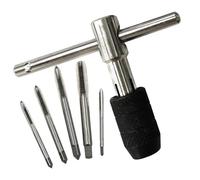 Chaies Tapping Wrench Tool Set, T Handle Tapping Wrench Kit Tapping Tool Set Tapping Thread Tool Set T Type Tapping Tool Ratchet Tap Wrench for Sizes
