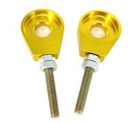 Chain Axle Adjuster Tensioner 12mm 15mm Rear Wheel Axle Hole Chain Tensioner Adjuster For Motorcycle Modification Parts Accessories Chain Bolt Adjuster(Gold 12mm)