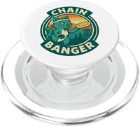 Chain Banger Disc Golf Cat Retro Graphic PopSockets PopGrip for MagSafe