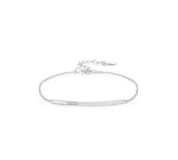 Chain Bracelet Women, Ladies Bracelet Rectangle with Diamond Silver 9K White Gold 16+5cm