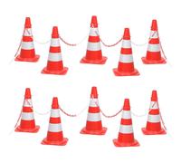 Chain Cone Set Red&white Road Traffic Sign with/without 2/4/10 m Chain vidaXL