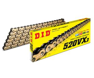Chain DID X-Ring 520VX3 / 116 rivet lock ZJ gold / black 5/8 x 1/4 x 10.16