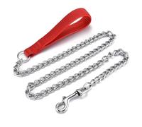 Chain Dog Leash Heavy Duty Metal Dog Leash Chew Proof Red 4FTx2.0mm