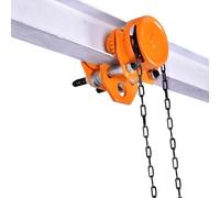 Chain-Driven Manual Trolley, Heavy Duty Beam Trolley Hoist, with Dual Track Rollers, Adjustable Flange for Straight Curved I Beam(6600lbs)