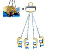 Chain Drum Lifter - Oil Barrel Clamp for Metal Strap and Plastic Lid Drums, Includes G80 Lifting Chain for Material Transport