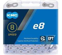 Chain E8 EPT 6/7/8-speed, 122 links, E-25 KMC, missing link, 1/2x3/32, silver