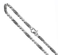 Chain for Men or Women Vintage Style Six-Syllable Mantra Interlocking Rings Necklace Pearl Hoop Necklace Available in 50/55/60/65 CM(55cm)