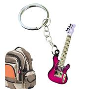 Chain Guitar - 6.6x2.3cm 20g Stainless Steel Backpack Decoration Guitar Pendant, Music Chains Guitaar Ornament, Instrument In Mini, Guiitar Players Gift, Boys Girls Guitars Hold