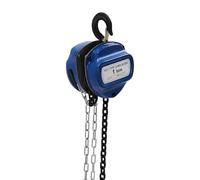 Chain Hoist Block and Tackle Pulley System Manual Lifting Tool 4M 1T 1000KG - for Industrial and Construction Sites, Blue