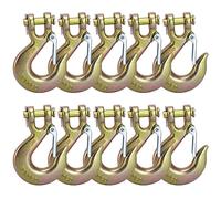 Chain Hooks, Safety 3/8 Chain Hook, Heavy Duty Forged G70 Clevis Slip Hook with Safety Latch for Marine, Trailers，Trucks Towing（10 Pack)