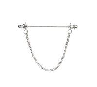 Chain Lapel Pin Collar Bar Tassel Brooch Classic Ball Head Brass Shirt Collar Bar Tie Pins for Men Wedding Business, Alloy Steel, unknow