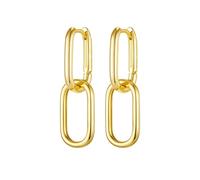 Chain Link Earrings for Women Gold Toned Paperclip Earrings Party Wedding Prom Dresses Accessories 2025 Trending Birthday Gifts, L, Zinc, No Gemstone