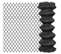 vidaXL Chain Link Fence Galvanised Steel Silver Garden Fencing Barrier Panel