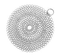Chain Mail Scrubber - Stainless Steel Mesh Heavy Duty Pan Cleaner, Cast Iron Skillet Scrubber | Non Scratch Cleaning Tool for Cookware, Frying Pans, Woks, BBQ Grill, Dutch Oven, Outdoor Kitchen Use