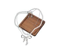 Chain Men Women Jewellery Imitation Pearl, Multi Wearing Personalized Bow Pendant, Women'S Necklace
