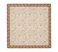 Chain & Pearls Silk Square Scarf - female - Le Parmentier - Silk Scarves - Beige - ONE SIZE - Accessories ONE SIZE