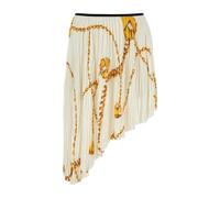 Chain-Printed Pleated Asymmetric Skirt - female - Burberry - Midi Skirts - Multicolor - 3XS - Skirts 3XS