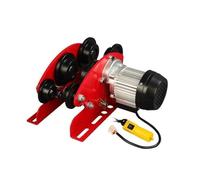 Chain Ratchet 0.5-1 Ton Miniature Electric Hoist Push-Type Monorail Trolley Mobile V-Groove I-Beam Traveling Skid engine crane(220v 1Tsix wheelsA)