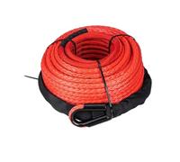 Chain Ratchet 10mm X 26m Synthetic Winch Rope, 22500LBS Cable With Protective Sleeve, Safety Strap Off-Road 4x4, SUV,Truck Lifting Tool(Red)