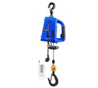 Chain Ratchet 220V Portable Mini Electric Hoist Remote Control Lifting Machine Heavy Micro Winch Small Crane For Home Workshop engine crane(Blue 100kg Load)