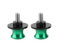 Chain Rear Swingarm Cover 2pcs 8mm Motorcycle CNC Aluminum Alloy Rear Stand Swing Arm Spool Sliders Stand Swingarm Bobbins(Green)