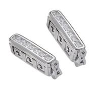 Chain Shortener, 3 Rows Necklace Shortener, 2pcs Chain Length Adjuster with Cubic Zirconia, Fits Chains Up to 2.2mm Wide, for Cable Snake Rope Chains, Elevated Luxury, Not Easy to Fade
