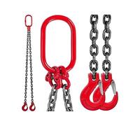 Chain Sling Chain Sling,2T 3T Capacity Chain Sling 5/16" X 6' Double Leg with Steel Hook Grade 80 Alloy Steel Heavy Duty for Lifting Or Moving(2 Ton 2M)