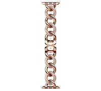 Sparkling chain strap, For Apple Watch® 40 mm & 41mm, Rose gold tone, Rose gold-tone finish