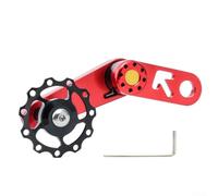 Chain Tensioner, Bike Chain Tensioner Single Speed Oval Chainring Converter Chain Adjuster Converter for, Road Bike, Stainless Steel, for Road Racing Bike (Red)
