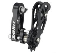 Chain Tensioner for Single Speed Bicycle,Adjustable Aluminum Alloy Guide with Floating Pulley to Maintain Chain Tension and Prevent Drops,for Converting 8 to 12 Speed Bikes(Black)