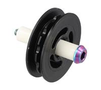 Chain Tensioner Pulley and Ti Alloy Bolt for Brompton Bicycle with Porcelain Sleeve Nylon Guide Wheel M5 P0 8 Thread 10mm Diameter (wheel+bolt+sleeve)