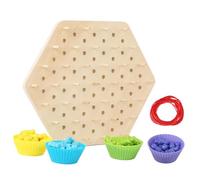 Chain Triangle Chess Game - Triangle Chess Game with Rubber Bands | Wood Triiangle Strategy Brain Teaser Toy, Multi-player Chain Triiangle Cheess Board Games, Desktop Strategy Games for Kids Ages 3+