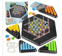 Chain Triangle Game, 2 Player Triangle Games, Triggle Rubber Chess Board Games for 2 Players, Triggle Board Game with Rubber Band (A)