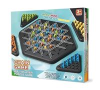 Chain Triangle Game,Board Games for Family Night, Territory Capture Family Game，Triggle Board Game with Rubber Band, 2 to 4 Players, Ages 3+ (1set)