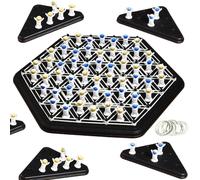 Chain Triangle Game, Chain Chess, 12.01x11.02x1.97 Inches Portable Rubber Band Board, Interactive Strategy Games, 2-4 Players, Sturdy Design for Kids, Adults, Family, and Party Fun