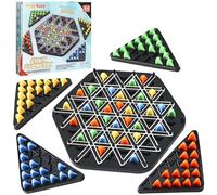 Chain Triangle Game, Funny Kids Strategy Game, Triggle Board Game Interactive Peg Game Educational Brain Teaser Strategy Puzzle Toy for Adults and Kids