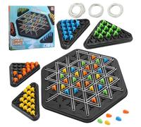 Chain Triangle Territory Capture Game With Rubber Band - Triggle Geometric Chess for Toddlers, Kids, Adults, Family, Party - 2 to 4 Players, Ages 3+