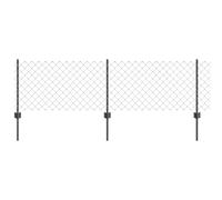Chainlink Fence with Post Mesh Outdoor Fence Panels Fencing vidaXL