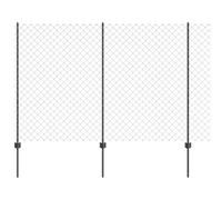 Chainlink Fence with Post Mesh Outdoor Fence Panels Fencing vidaXL