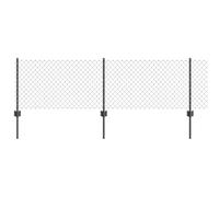 Chainlink Fence with Post Mesh Outdoor Fence Panels Fencing vidaXL