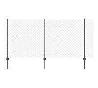 Chainlink Fence with Post Mesh Outdoor Fence Panels Fencing vidaXL