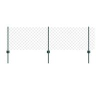 vidaXL Chain Link Fence with Post 10 x 0.6 m PVC-Coated Steel Green