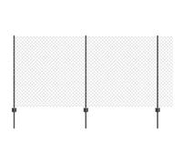 vidaXL Chain Link Fence with Post 10 x 1.2 m PVC-Coated Steel Grey