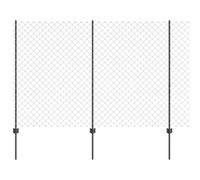Outdoor Fence Panel Set Grey Steel PVC 2500x40cm Roll 0.4x25m 11 Posts durable.
