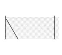 Fence Post Set Silver Steel & PVC 10x1m Mesh 40x40mm Weatherproof PowdercoatPro