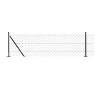 Fence Post Steel PVC Grey 10 x 0.6 m 60x60mm Mesh Durable Garden Fence Supports