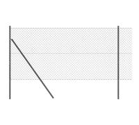 vidaXL Ground Fix Welded Wire Fence 25 x 1 m PVC-Coated Steel Grey