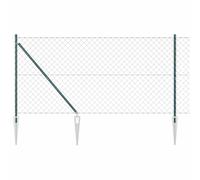 Fence Panel 25 x 1.2 m Green Steel & PVC 60x60mm Mesh 7 Posts Garden Outdoor Set